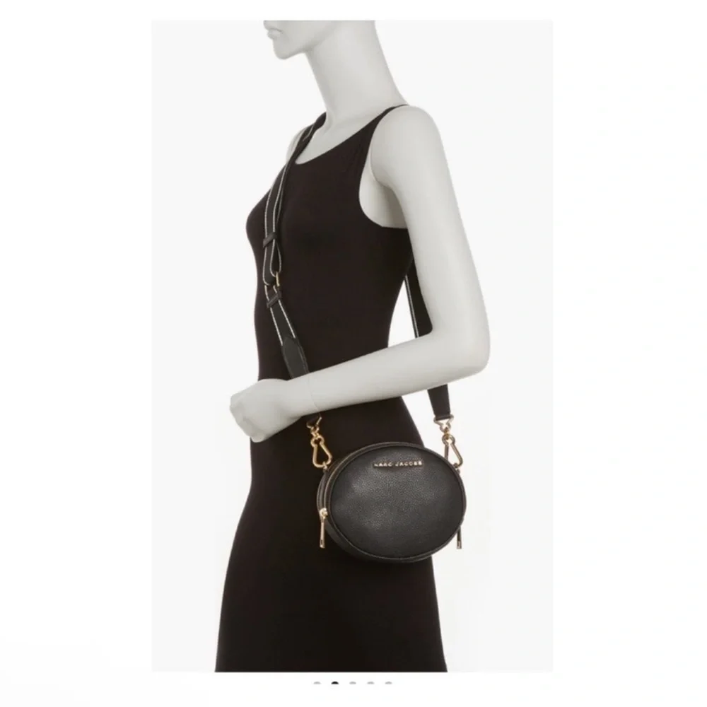 New! MARC JACOBS Logo The Rewind Leather Crossbody Bag in Salmon Pink - Picture 3 of 14